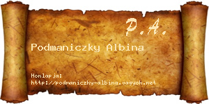 Podmaniczky Albina névjegykártya