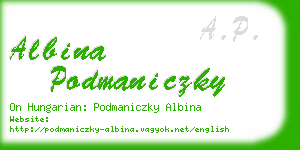 albina podmaniczky business card